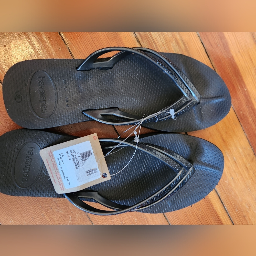 Platform Havianas NWT Black Size 39/40